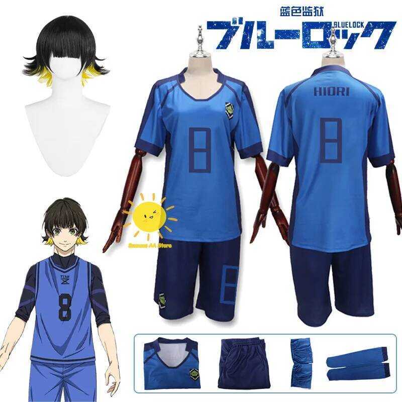 C Anime Bachira Meguru Cosplay Blue Cosplay Costumes Lock Bachira Meguru Blue Jersey Suit Wig Hallo