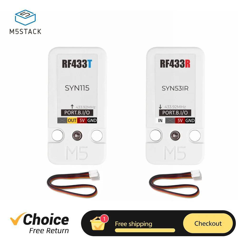 M5Stack RF433T RF เครื่องส่งสัญญาณ RF433R ตัวรับสัญญาณวิทยุไร้สาย 433.92MHz สําหรับ IoT RF การประยุก