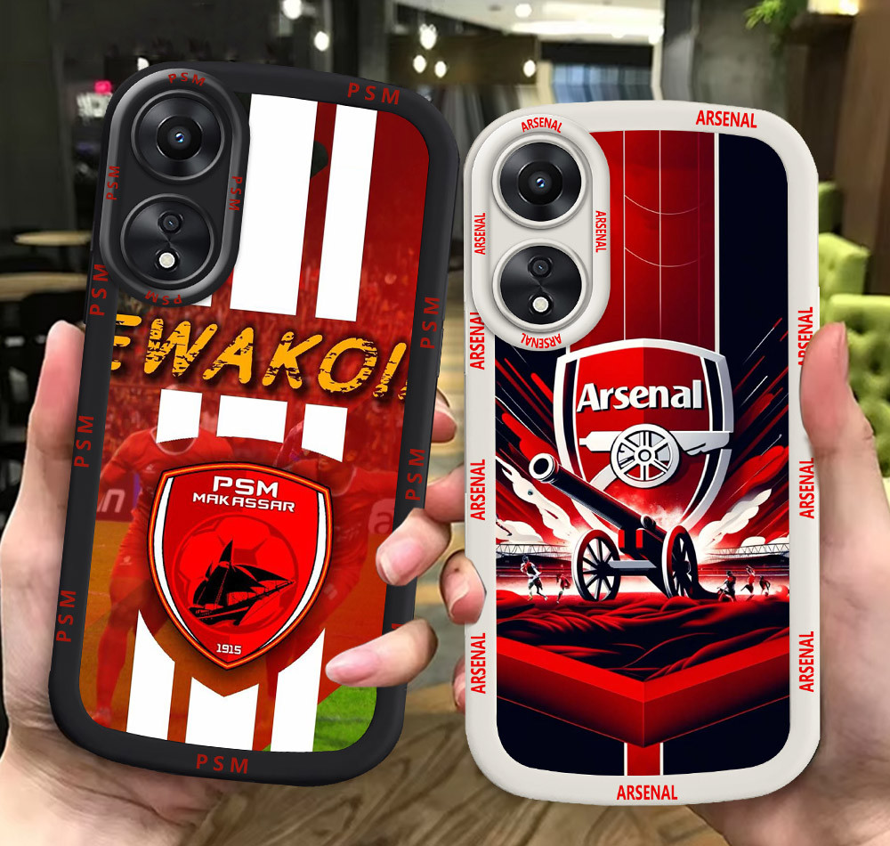 G36 A_Arsenal FC ขาวดำเคสโทรศัพท์หรับ OPPO A78 A18 A38 A17 A58 5G ปก