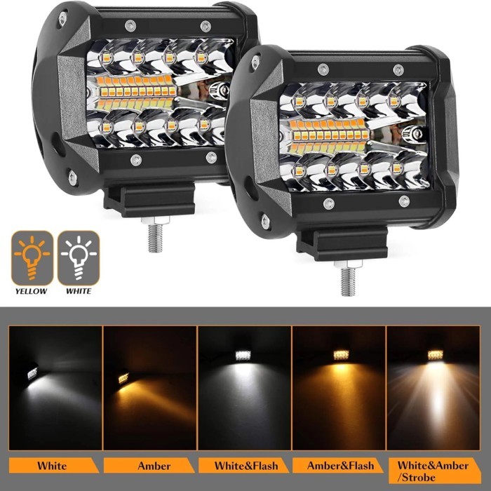 HYNBYZJ 4 inch 120W Work Light 12V/24V 5 Modes Fog Driving LED Work Light For Auto 4X4 ATV SUV UTE