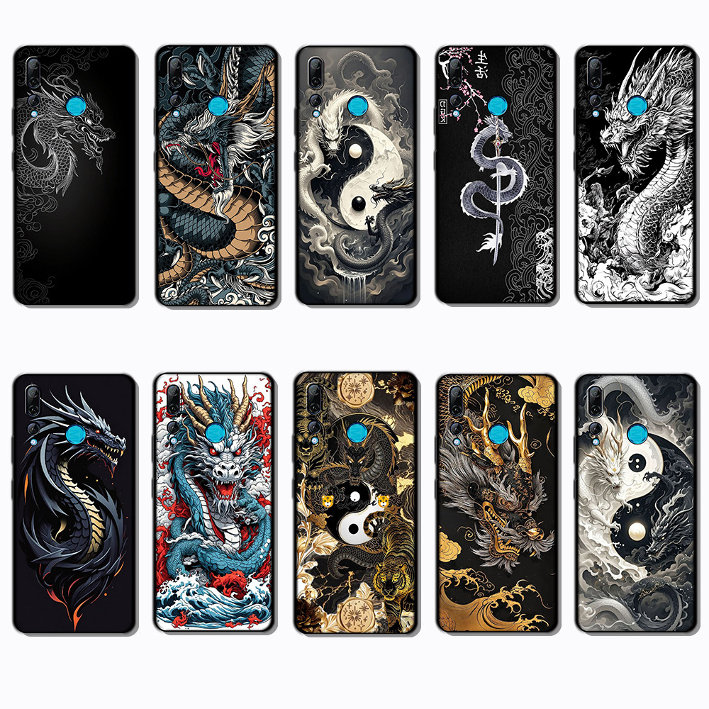 สําหรับ 3c Huawei Y6s Y6 Pro Y7 Y9 Prime NS23 Dragon เคสโทรศัพท์สีดําแบบนุ่มทันสมัย
