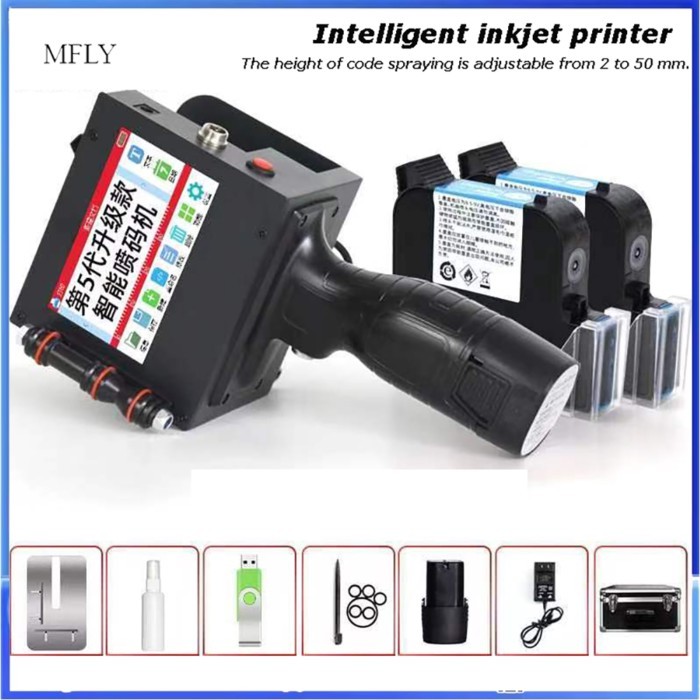 Handheld 50mm Large Font Coding Machine Inkjet Printers Provided Automatic Label Print Color Inkjet