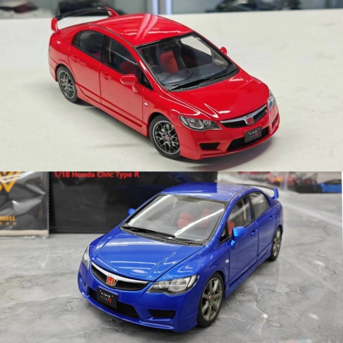 พร้อมสต็อก WELL 1: 18 Honda Civic Type R FD2 Honda Civic Alloy Full Driving Model