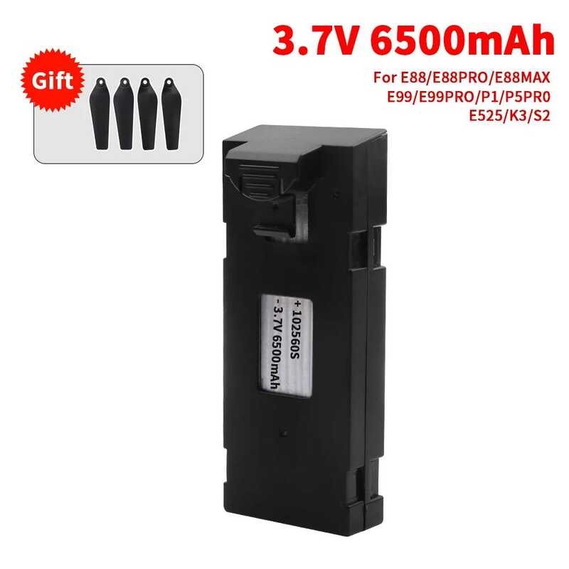 ▥ 3.7V 6500Mah E88 แบตเตอรี่อุปกรณ์เสริมสําหรับe88 E88pro E99 P1 K3 Lse525 E525 PRO Mini Uav