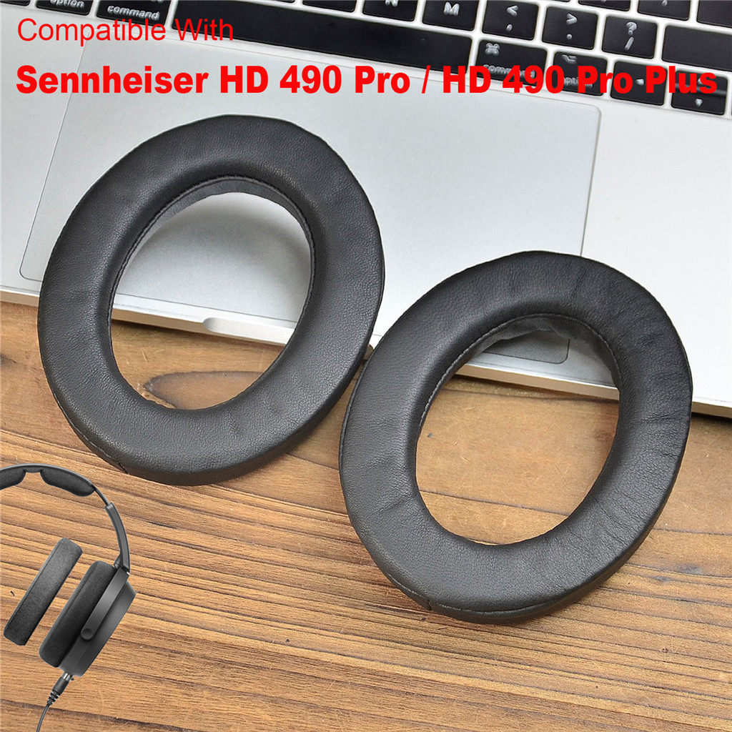 1 คู่แผ่นรองหูฟังใช้งานร่วมกับ Sennheiser HD 490 Pro / HD 490 Pro Plus หูฟังแผ่นรองหูฟังเปลี่ยนเบาะฟ