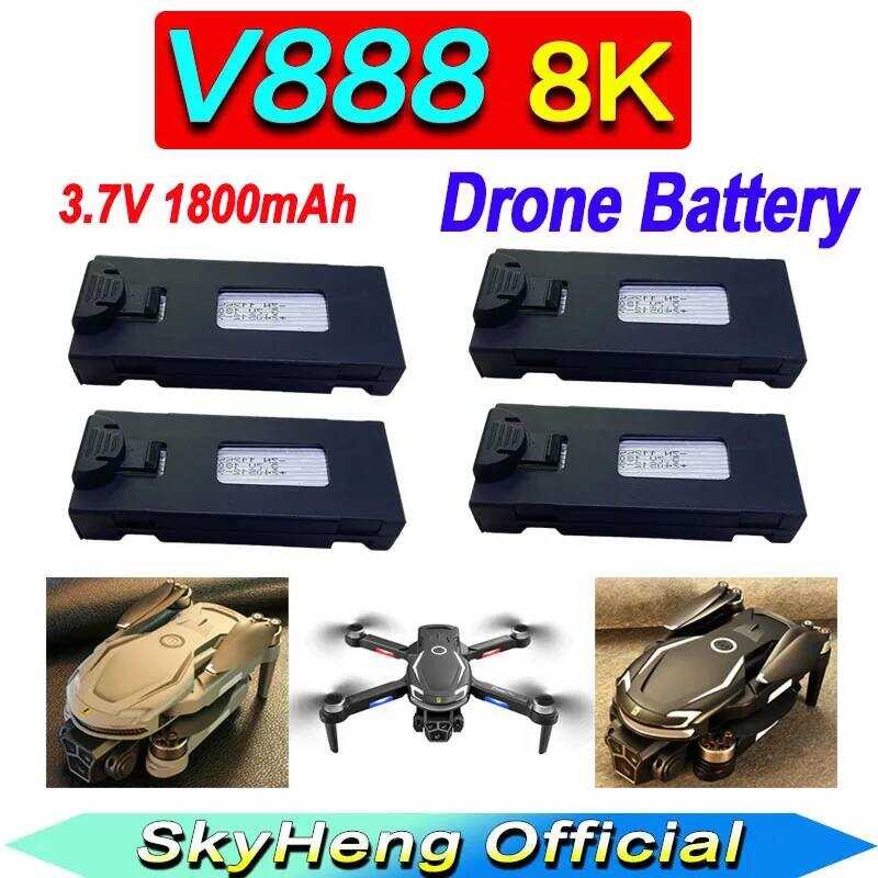 ▥ Original แบตเตอรี่ 3.7V 1800Mah สําหรับ Drone อะไหล่แบตเตอรี่ V888 RC Qudcopter อุปกรณ์เสริมอ