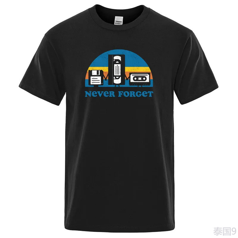 复古水果风,NEVER FORGET, เสื้อยืด棉透气 T