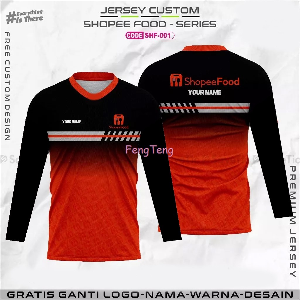 พารามา!! | ShopeeFood Jersey พิมพ์เต็ม Cool J&t Package Courier Driver เสื้อผ้า