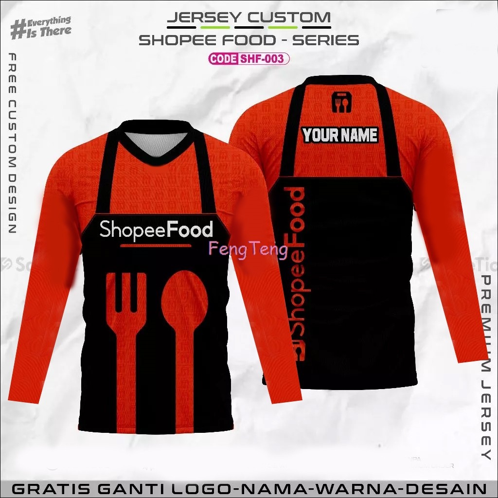 พารามา!! | ShopeeFood Jersey พิมพ์เต็ม Cool J&t Package Courier Driver เสื้อผ้า