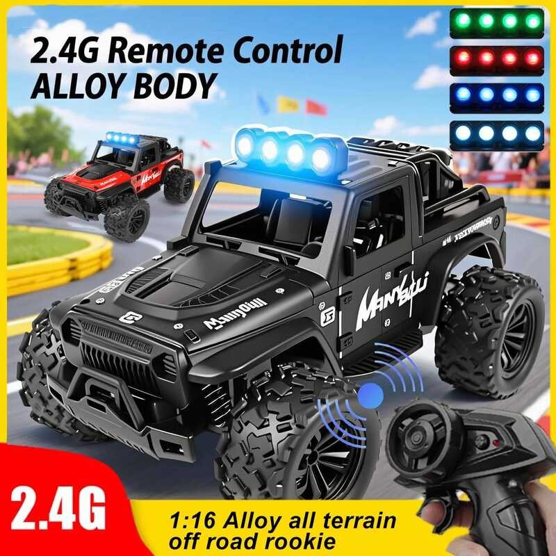 C 1:16 New 2.4G Alloy Remote Control Cars Off Road Drifts With LED High Speed Rc Cars Climbing Vehi