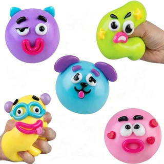 Smushers สุนัข Face Swap Squishy ของเล่นนุ่มช้า Rising Sensory Fidget สําหรับความวิตกกังวลความเครียดบรรเทาเปลี่ยน Expressions โคมไฟตั้งโต๊ะสําหรับ Office Home Travel