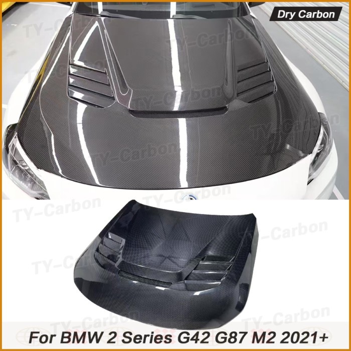 V Style M2 G87 Real Carbon Fiber Front Engine Bonnet Hood Cover Bodykit for BMW M2 G87 2 Series G42