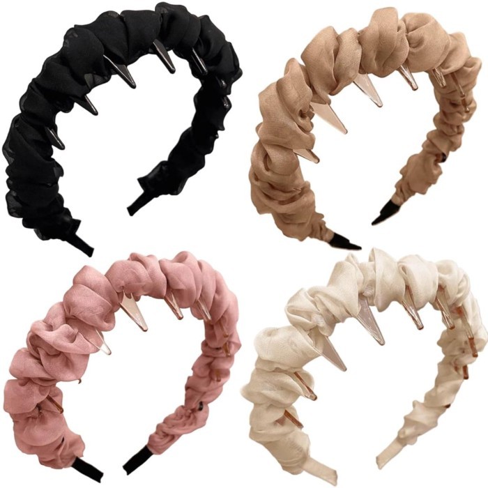 4 ชิ้นสูง Cranium Headbands ลื่นสูง Cranium Headbands สําหรับฟัน Retro ผมสําหรับงานแต่งงาน,ปาร์ตี้ห