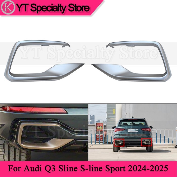 Kamshing 1pair Rear Bumper Trim Strip For Audi Q3 Sline S-line Sport 2024-2025 Rear Guide Plate Dec