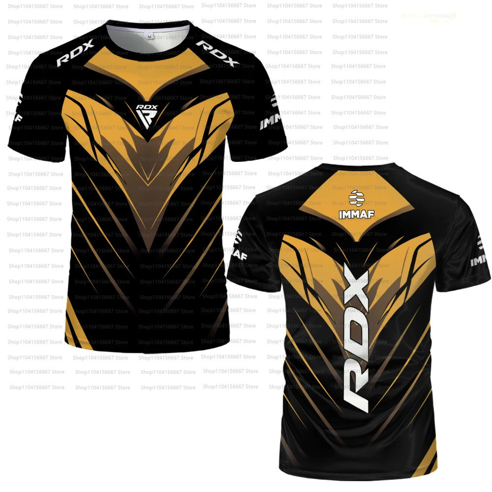 ขายร้อน RDX Combat การแข่งขัน Jersey พัดลม Breathable ผู้ชายและผู้หญิงสบายๆรอบคอแขนสั้นมวย Top IYUS‌