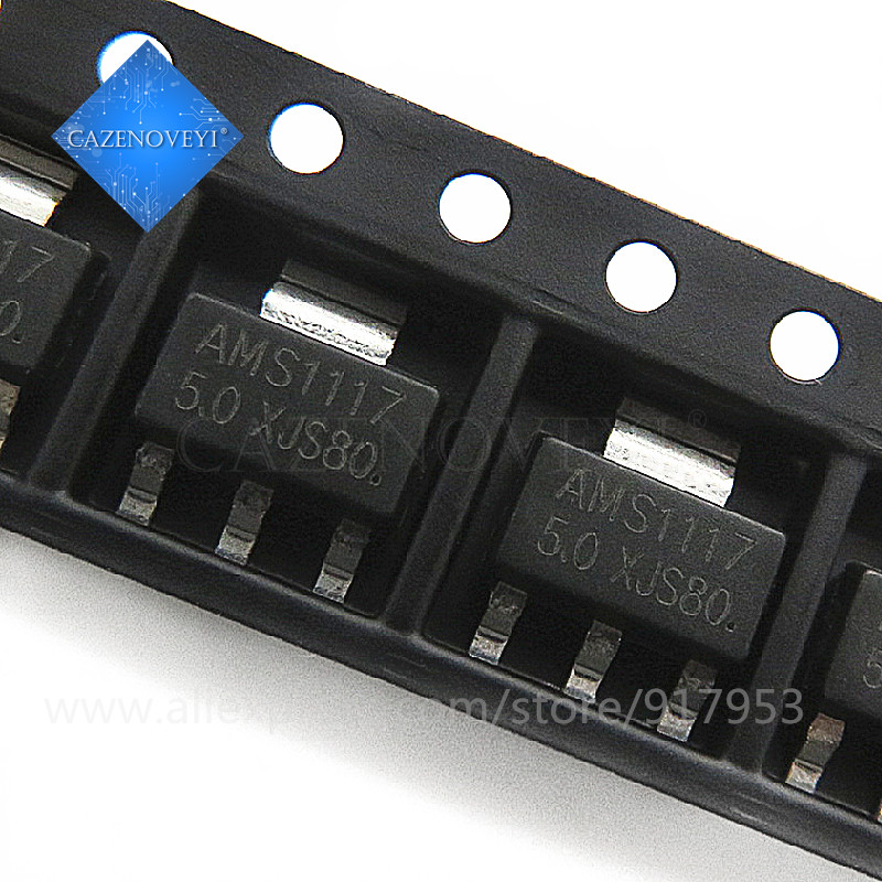 50 ชิ้น AMS1117-5.0 LM1117 SOT-223 5V Linear Regulator IC