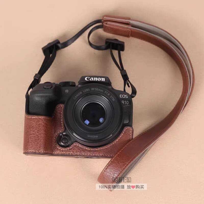 เหมาะสําหรับ Canon R5II R5 R6 R6II กระเป๋ากล้องไมโครเดี่ยว R52 เคสหนังฐานครึ่งกรณี R62 เคสป้องกัน