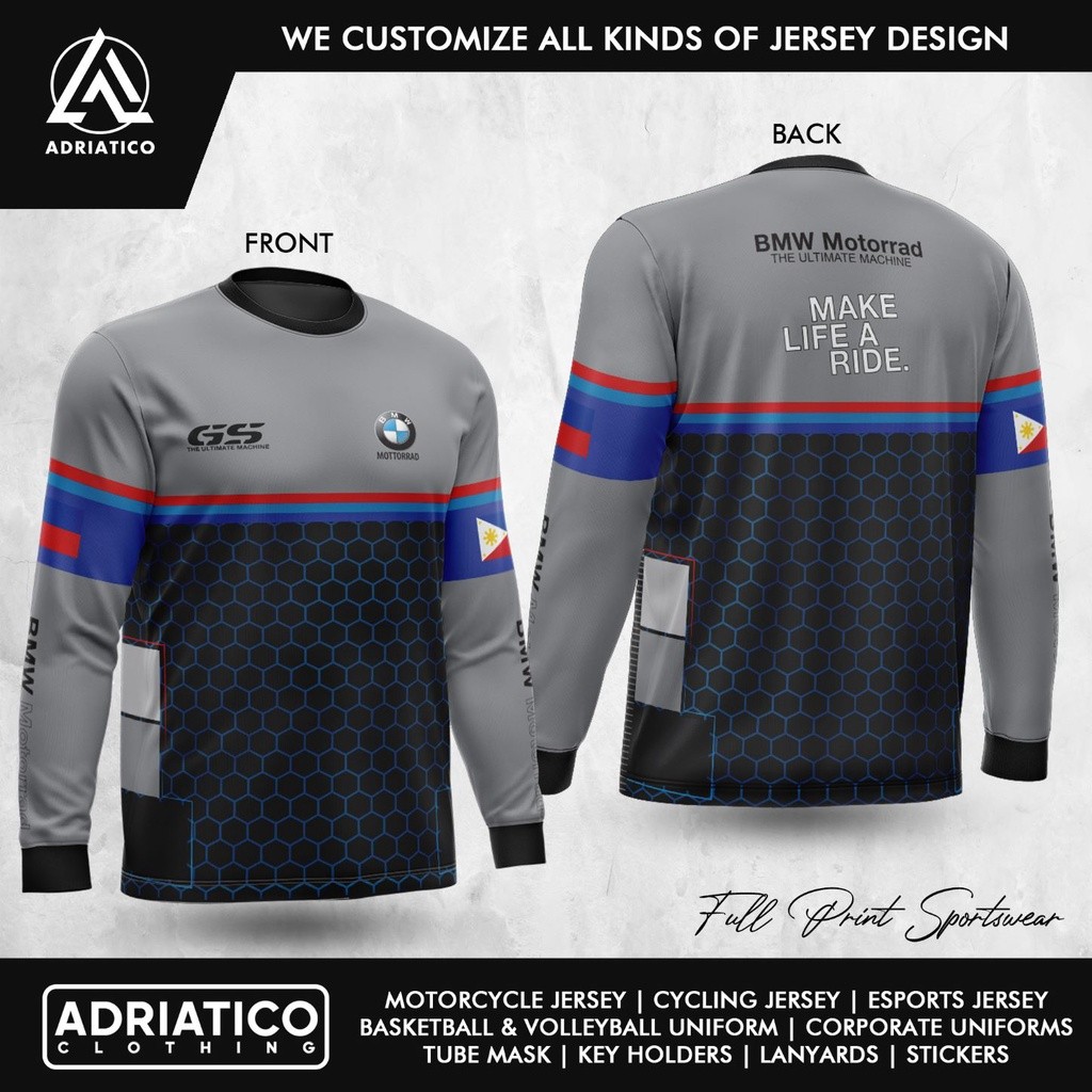 ADRIATICO เสื้อขี่มอเตอร์ไซค์ "BMW MOTORRAD GS" V2 009 Longsleeve : เสื้อโปโล : เสื้อยืด