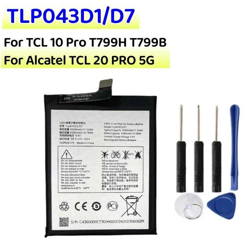 ▥ ใหม่ 4500Mah Tlp043d1 Tlp043d7 แบตเตอรี่สําหรับ 10 Pro T799h T799b สําหรับ Alcatel TCL 20 PRO