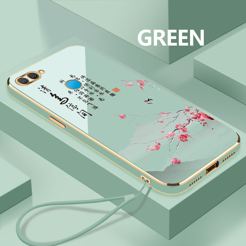 Softcase ภาพวาดหมึกสําหรับ OPPO A7 A7n A7x A8 ปลอกทนต่อการตก