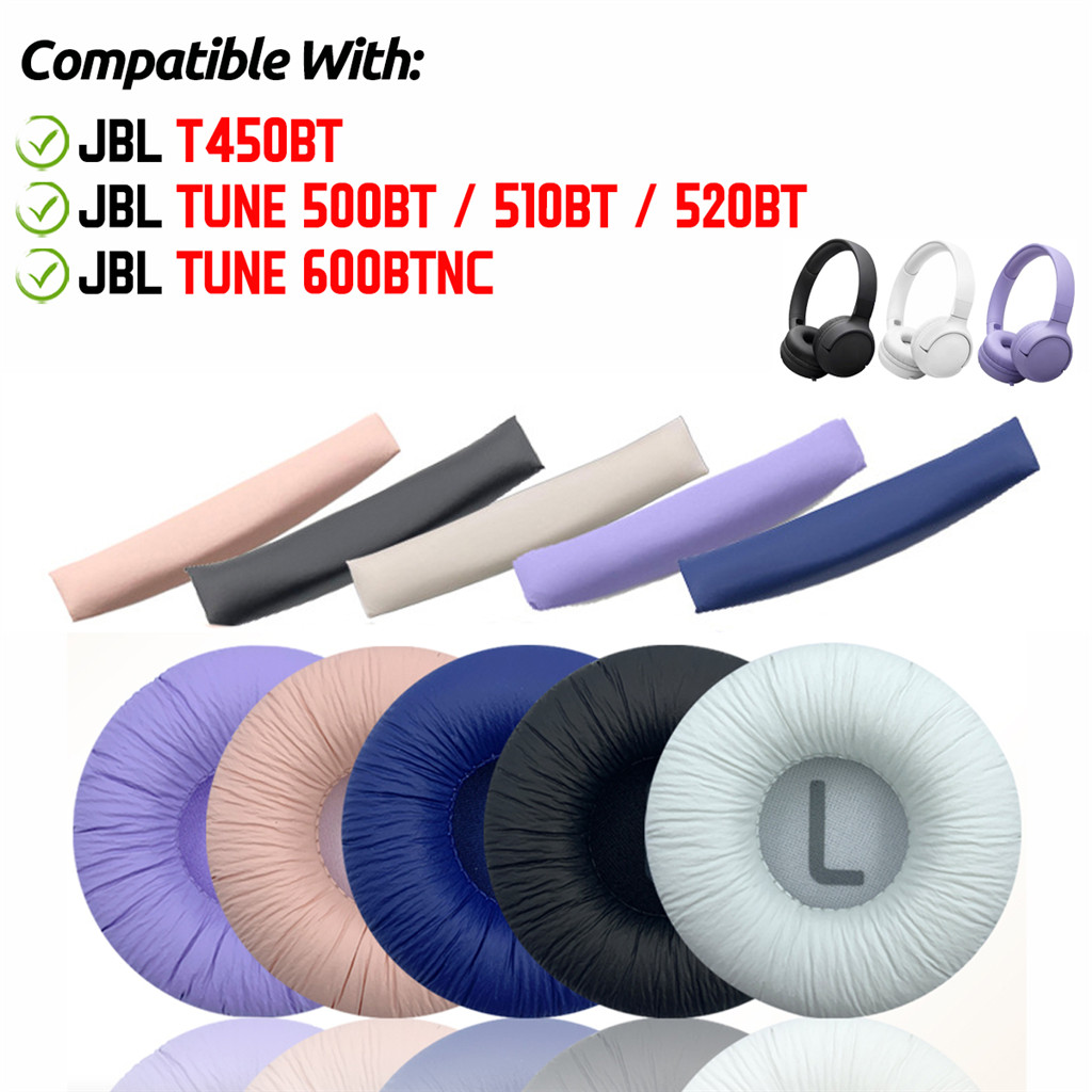 สําหรับ JBL T450BT TUNE 500BT 510BT 520BT 600BTNC หูฟังชุดหูฟัง Earpads Head Band Beam เบาะฟองน้ํา Earmuffs เปลี่ยนฝาครอบ