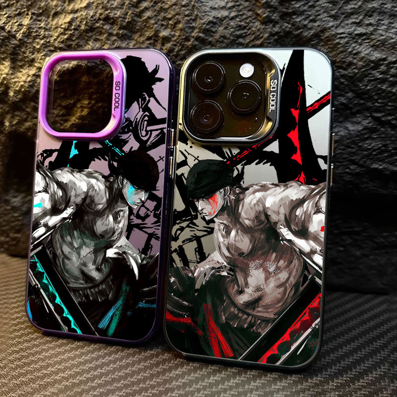 Roronoa Zoro Art One Piece อะนิเมะหรูหราเคสโทรศัพท์สําหรับ iphone 17Air 16E 15Pro Max 11 12 13 14 15 16 17 Pro Max คุณภาพ Matte Cover
