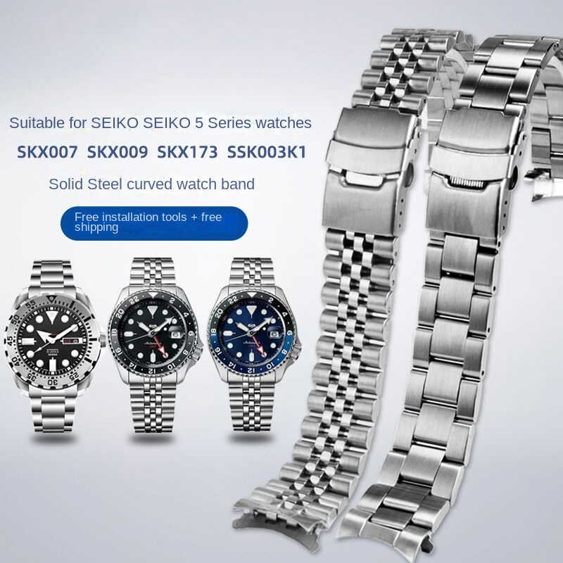 C For No. 5 Water Ghost Srpd63k1 Skx007 Skx00 Skx175 Skx173 Arc Stainless Steel Metal Watch Band 20