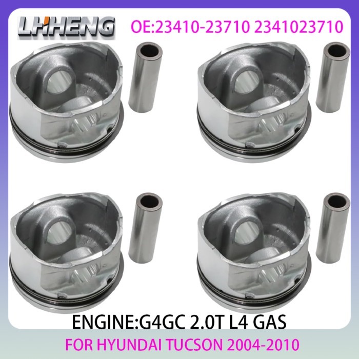 4pcs Engine Piston & Piston Ring set For HYUNDAI TUCSON JM 2.0L All-wheel Drive 2.0 L T L4 GAS 2004