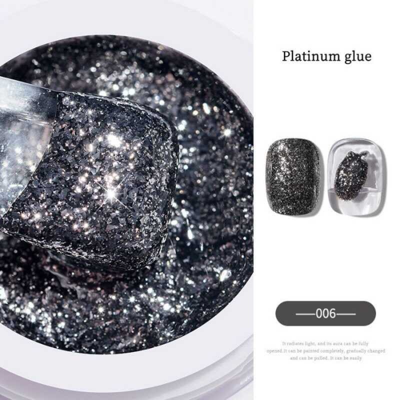 สี High-Density Strobe เล็บกาวดึงสาย Hook Edge กาว Fine Glitter ยาทาเล็บกาวเล็บ Shop De