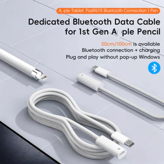 สายชาร์จดินสอ Fonken USB C Type-C ถึง iPencil Converter สําหรับดินสอ Aple 1st Gen บลูทูธจับคู่ Pad 10th 11th Gen