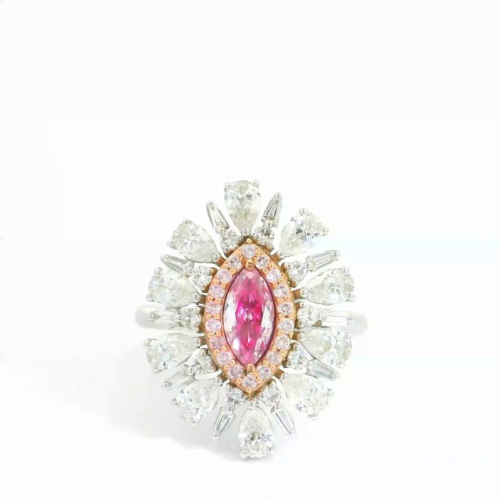 0.31 Carat Faint Pink SI2 Clarity Diamond Ring