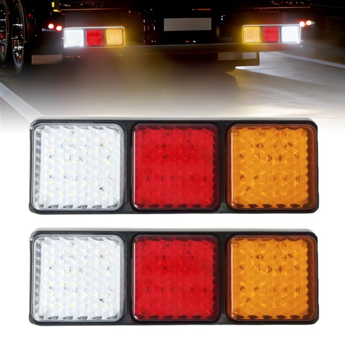 24 V DC Red and White and Amber light LED Tail Lights 108 LED Chips ABS