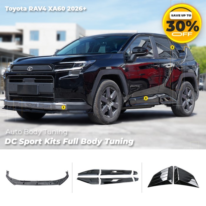 DC Sport Front Lip Spoiler & Rear Bumper Lip with Side Spoiler for Toyota RAV4 XA60 2026+ - Side Sk