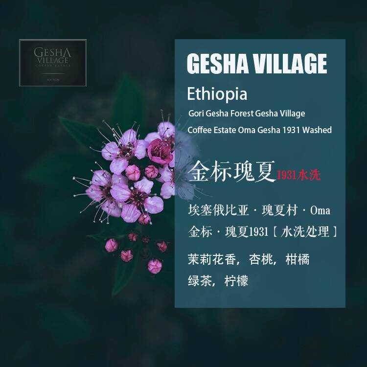 หมู่บ้านเอธิโอเปีย Gesha Gesha ป้ายทองหมู่บ้าน Gesha Oma1931 เมล็ดกาแฟล้าง