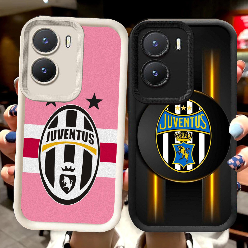 R8 J-JuventusFC Casing สําหรับ VIVO Y56 IQOO Z9X 13 Z9 Y16 Y02S 5G สีดําและสีขาว