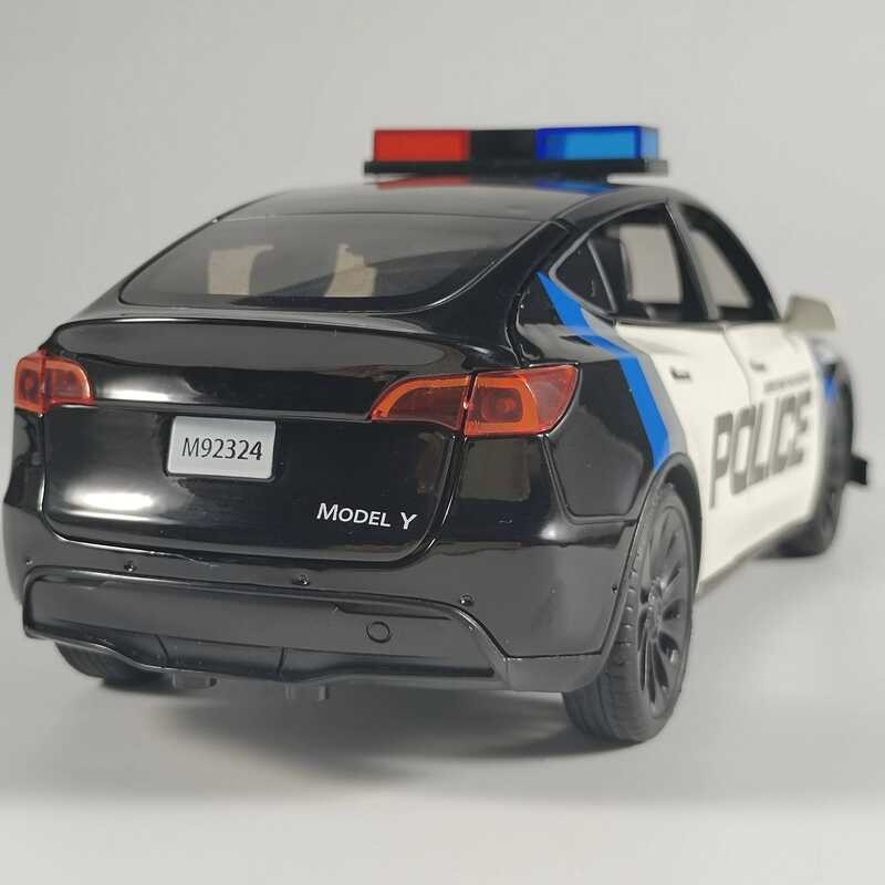 C C 1:24 Police Model Y Model 3 Cybertruck Model X Model S Roadster Diecast Metal Alloy Model Car S