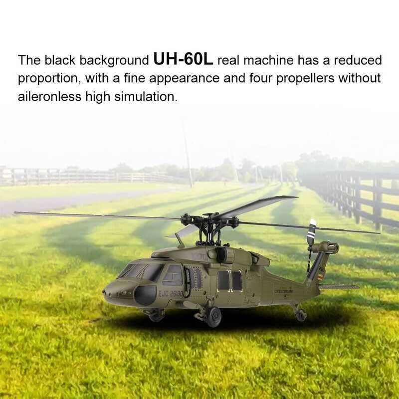 C Wltoys K170 RC Helicopter Uh-60L Black Hawk Dual Brushless 6-Axis Gyro 4Ch 4 Bladed Aircraft Remo