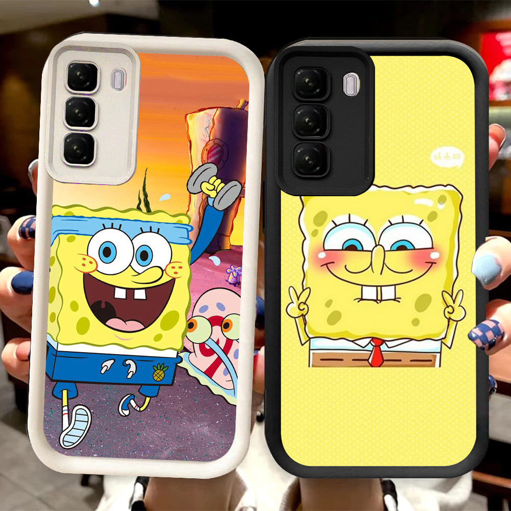 R64 SpongeBob Casing สําหรับ Infinix HOT 50 50i 60 60i Pro Plus 5G สีดําและสีขาว