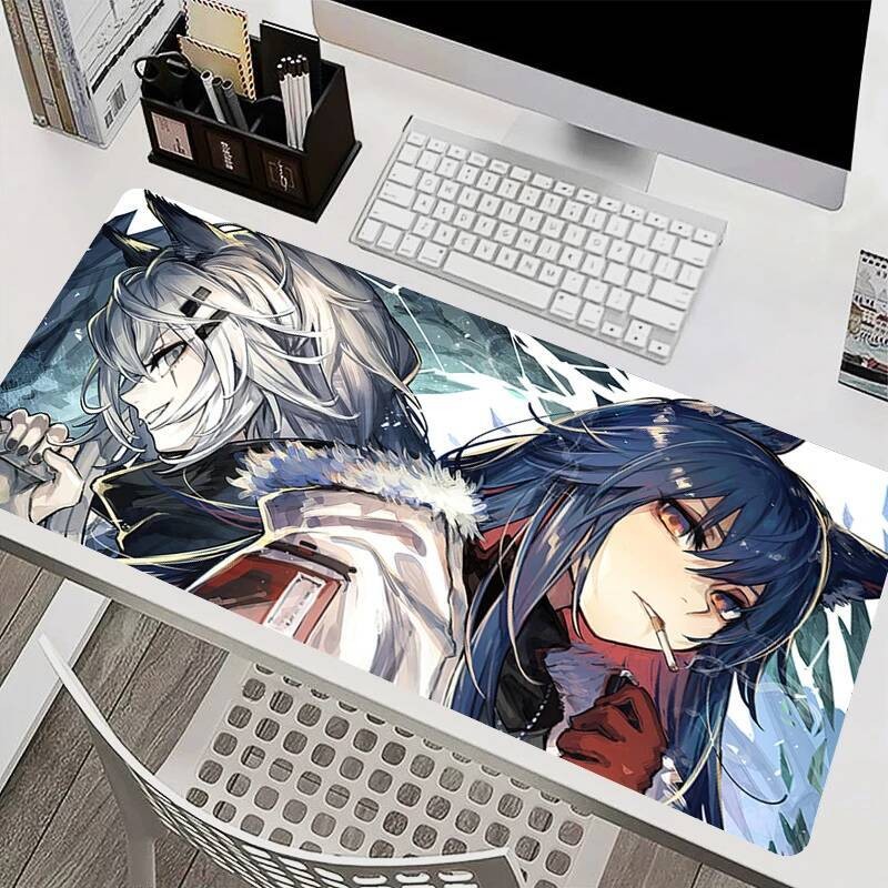 Arknights Texas 900x400 แผ่นรองเมาส์ Office PC อะนิเมะสาวอุปกรณ์เสริมสําหรับเล่นเกมคีย์บอร์ด Mousepa