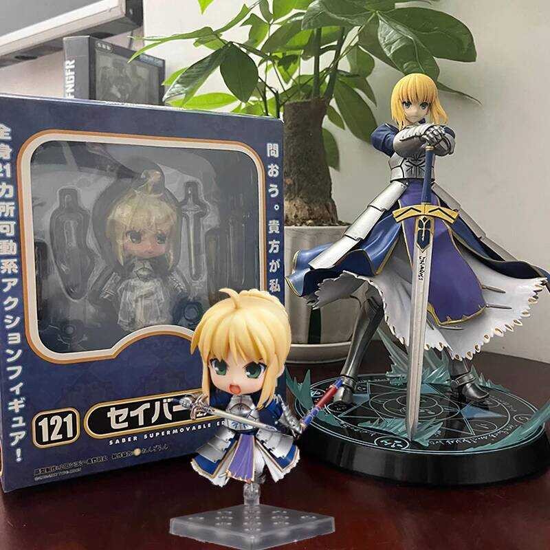 C 23Cm Saber Anime E/Stay Night Figure 121 Lily Figure Knight King Saber Caliburn Battle Scene Mode
