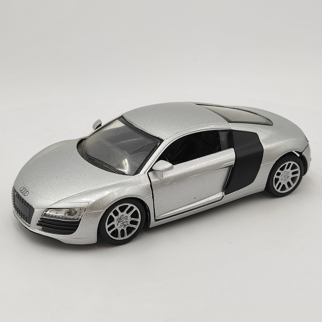 Bulk 1/32 Audi R8 Alloy Audi Sports Car Model Collection เครื่องประดับ Silver Supercar