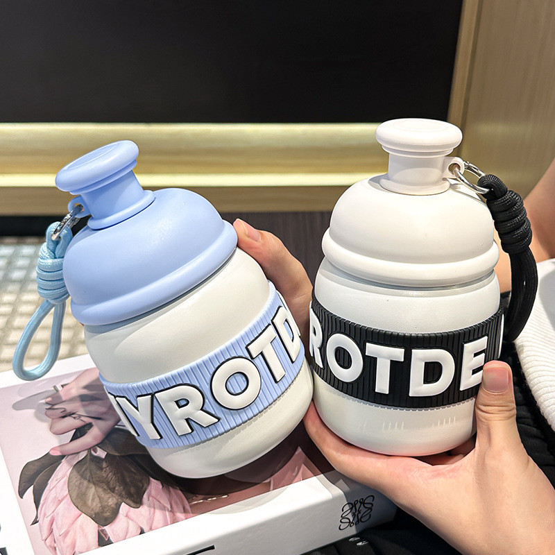 Big Belly Straw Thermos Cup Cold Storage Cold Storage Water Cup High-value Student Straw Water Cup