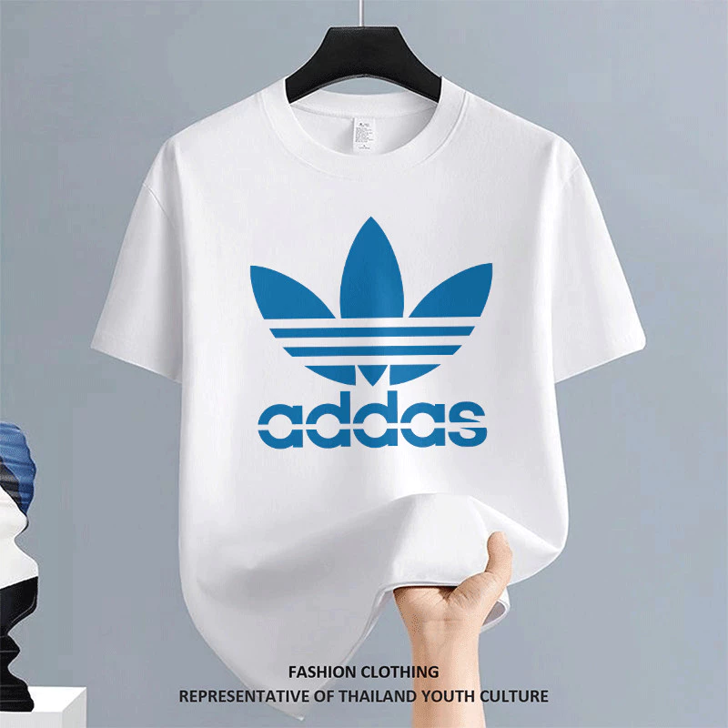 [COD] คอกลม COOL OVERSIZE เสื้อยืดผู้ชาย NEW ผู้ชาย FASHION สตรีทแฟชั่น เสื้อยืด CASUAL ลายการ์ตูน สีดําแขนสั้น สีขาว-ดำ