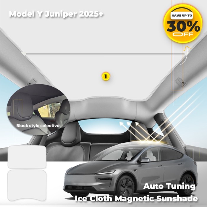 Magnetic Sunshade for Tesla Model Y Juniper 2025+ Accessories Anti-UV Front Rear Window Sunroof Cov