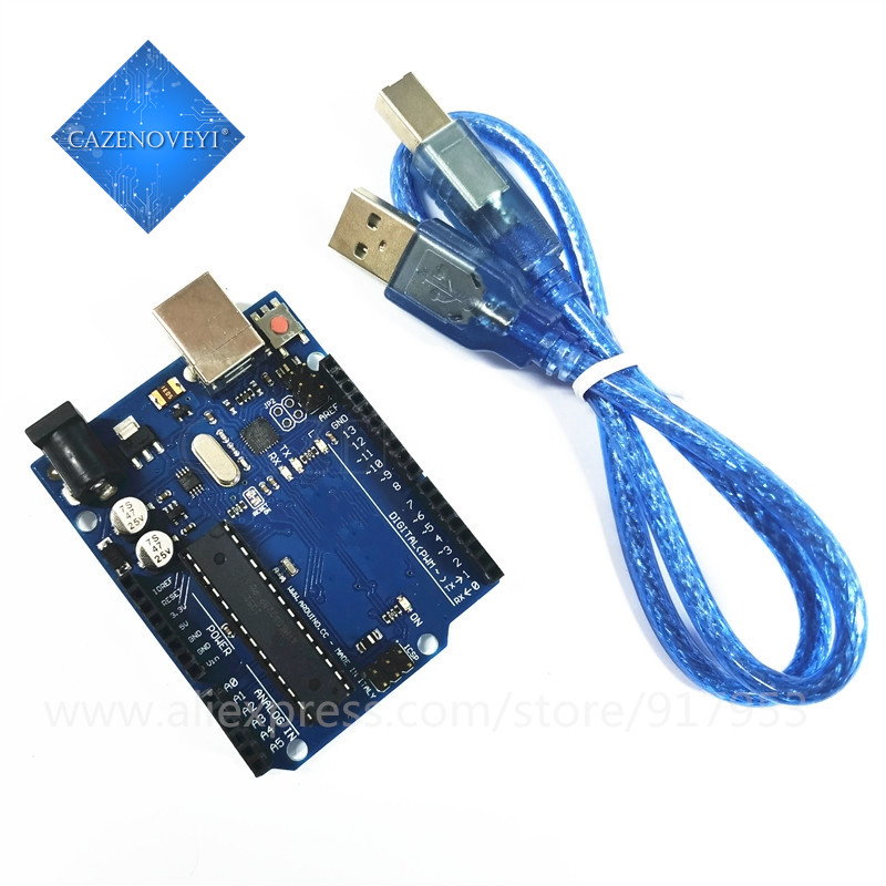 Un set R3 MEGA328P ATMEGA16U2 ต่อสําหรับ Arduino Compatibile Chip IC