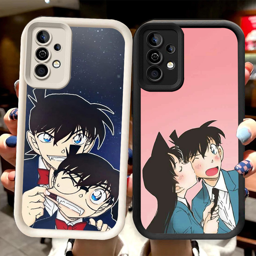 R97 Detective Conan Casing สําหรับ Samsung A55 M15 S24 S21 FE S25 Ultra 5G สีดําและสีขาว