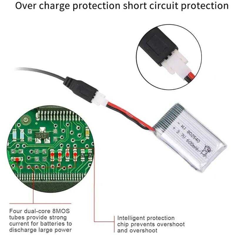 ▥ 3.7V 600Mah 802540 Droneแบตเตอรี่lipoสําหรับsyma X5c X5c-1 X5 X5sc X5sw H5c V931 S5c S5w Ss40