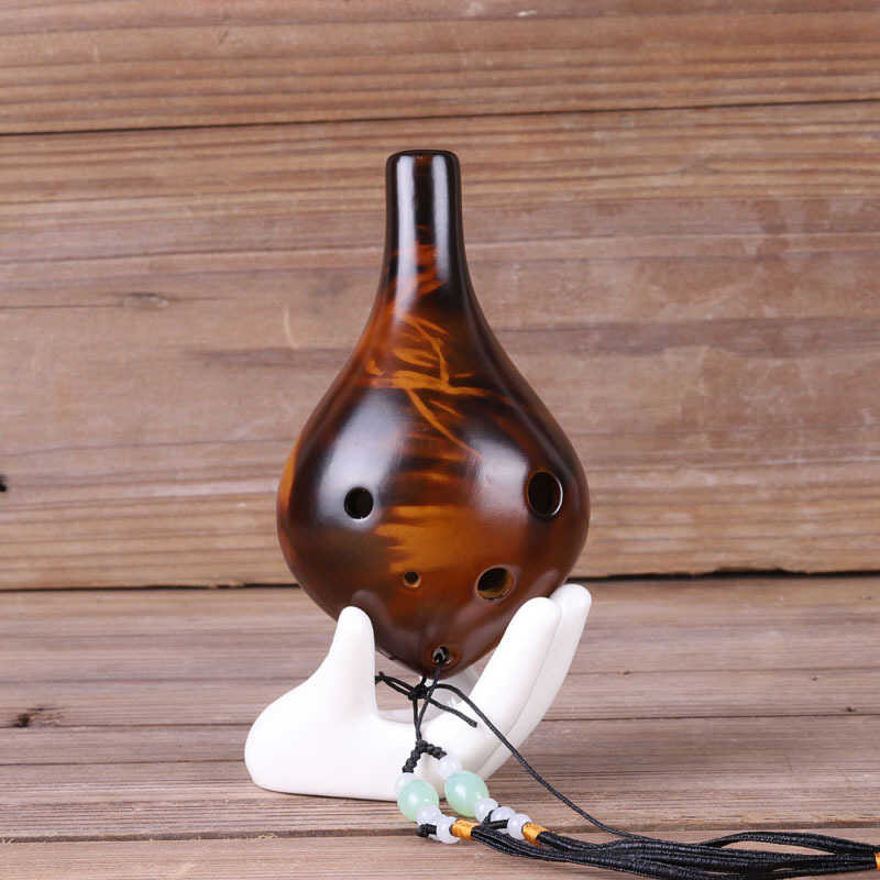 Ocarina 6 หลุม Alto C Key AC เซรามิคการผลิตเริ่มต้นโรงเรียนการสอน Six Hole Ocarina