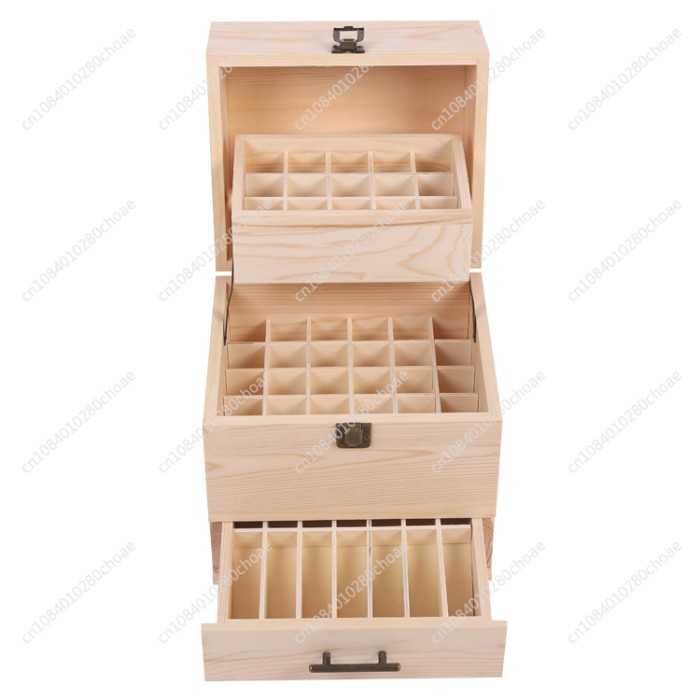 59 Grid Level 3 Space Savings Wooden Storage Boxes Case Essential Oil Storage Case box Multi-Tray O