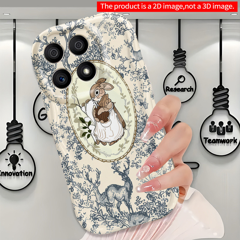 (สต๊อกสินค้าในพื้นที่) เคสโทรศัพท์ลายกระต่ายและกวาง Toile เคส Tpu แบบนุ่มพร้อมช่องเจาะกล้องสําหรับรุ่น Iphone| ดีไซน์วินเทจ หรูหรา สําหรับผู้หญิง